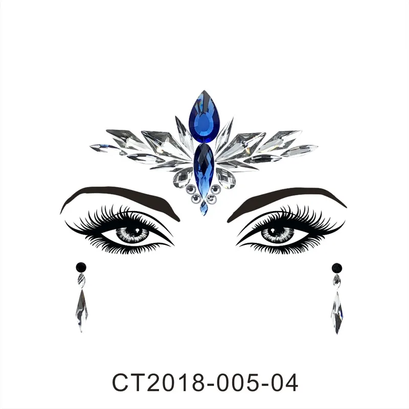 CT0504 Акриловая смола, украшение для лица, груди, кристалл, алмаз, дрель, палочка, дрель, музыкальный фестиваль, стразы, наклейки, временные татуировки - Цвет: CT0504