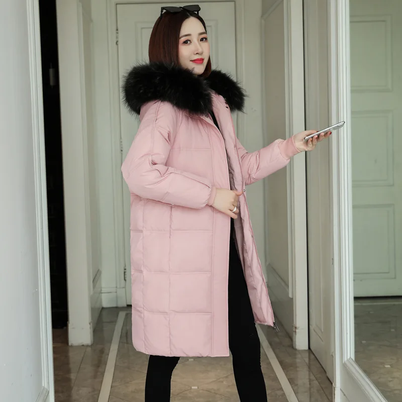 Женское зимнее черное длинное меховое пальто с капюшоном, Куртка Harajuku, уличная одежда, корейская модная одежда, ветровка на молнии, xxxl - Цвет: Розовый
