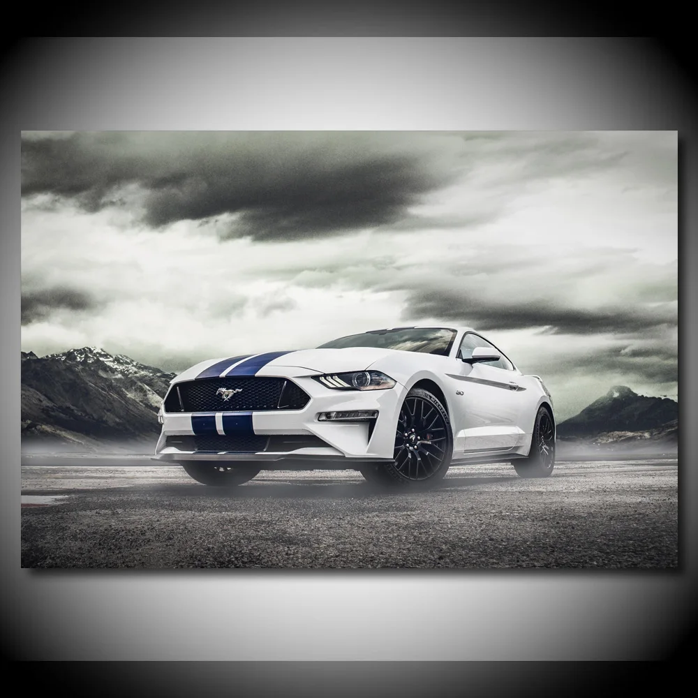 Supercar Fords Mustang Muscle Car Roadster художественная картина шелковая настенная живопись