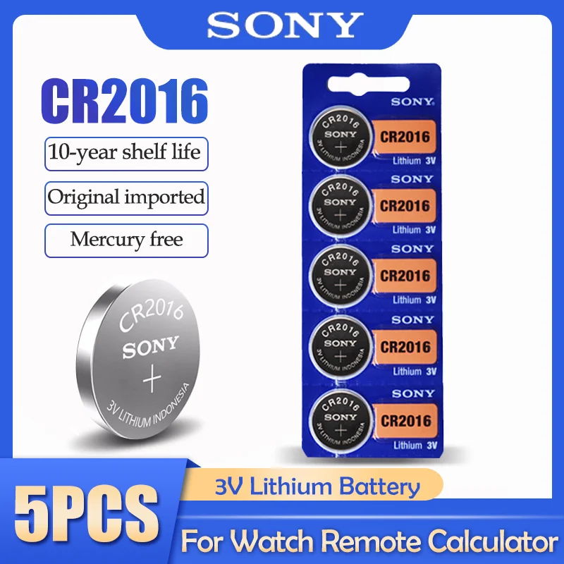 5 шт./лот Sony CR2016 CR 2016 DL2016 LM2016 BR2016 ECR2016 3V литиевая батарея для часов калькулятор