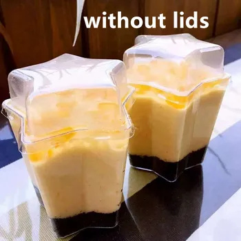 

30pcs 135ml Mousse Dessert Cup Disposable Plastic Tableware Pentagram Promotion Party Wedding Supplies pudding Pastry Tools