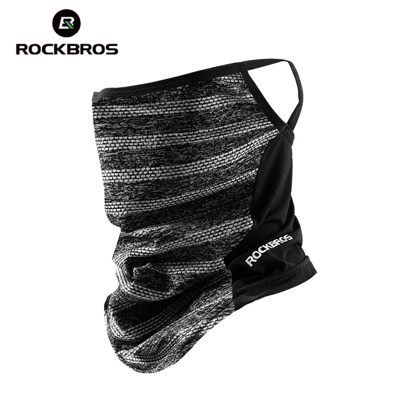 Rockbros велосипедная маска для лица Спорт на открытом воздухе ледяная ткань полумаска для лица Anti-UV400 впитывает пот пропускающая воздух бандана спортивный шарф