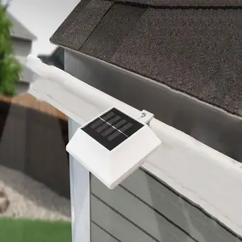 

New 6 LED Solar Light Smart Energy Saving Waterproof Safety Roof Gutter Light For Courtyard Garden Outdoor Sensor Wall Light