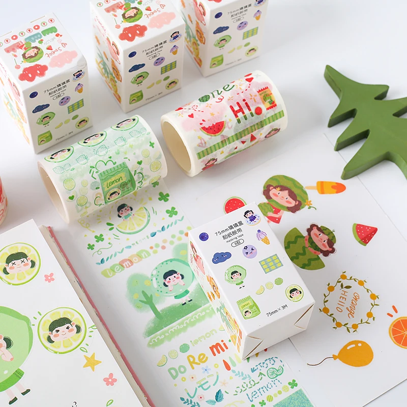 Японские закуски лента washi фруктовая серия washitape макияж девушки Kawaii материал