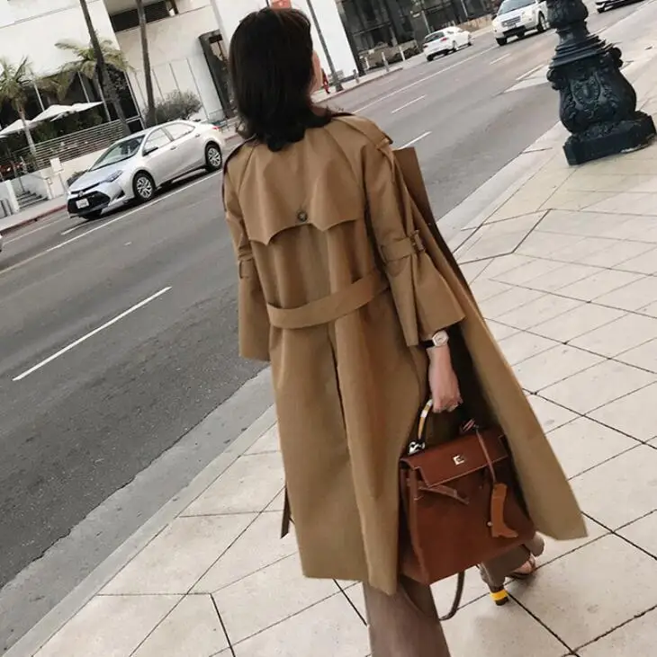 2020 New Arrival Fashion Long Trench Women Double Breasted Outwear Lady Coat Chic Korean Style Overcoat Female Belt Clothes | Женская