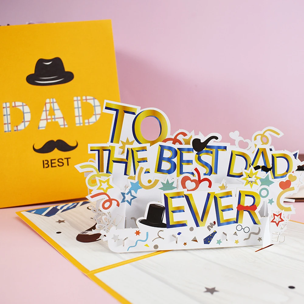 New 3D Pop UP Happy Mother's Father's Day Greeting Cards Love Mom and Dad Grateful Parent Rose Flower Card Gift Easter Postcards
