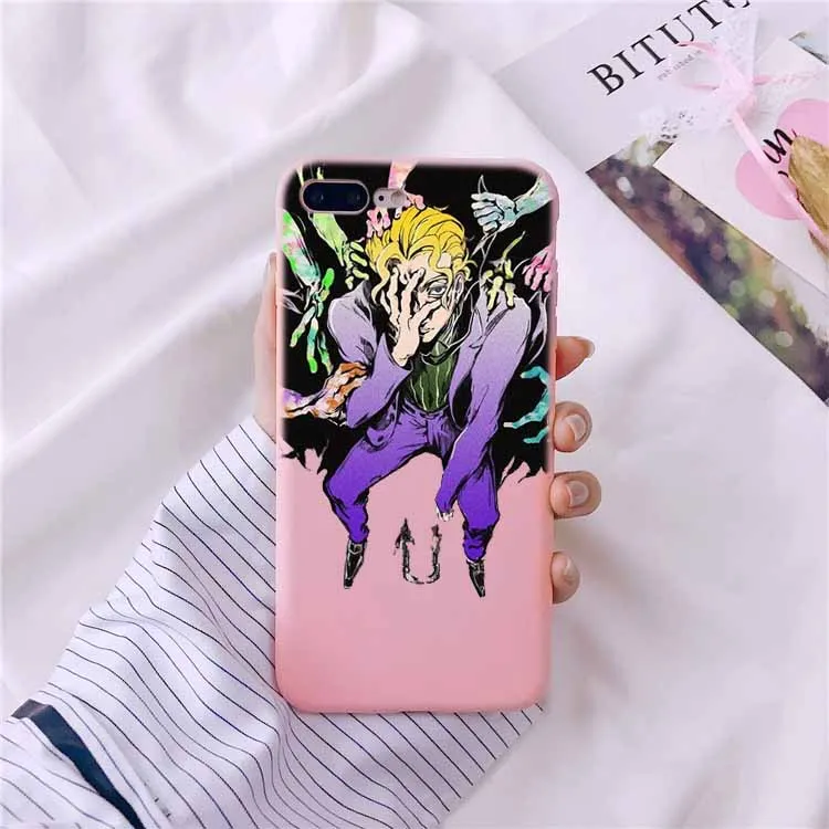 JOJO'S Необычные Приключения над небом JoJo аниме аксессуары для телефонов Чехол оболочка для iPhone XR XS MAX X 8 7 Plus 6 5S 11 Pro - Цвет: TPU