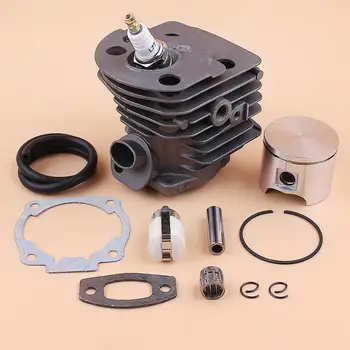 

46mm Cylinder Head Piston Gasket Fuel Line Filter Motor Kit For HUSQVARNA 51 55 Rancher Chainsaw Parts Nikasil Plated