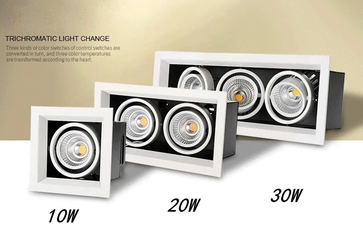 长方形筒灯_cob双头射灯嵌入式长方形格栅吊顶灯三头豆胆灯单头---阿里巴巴_02_02