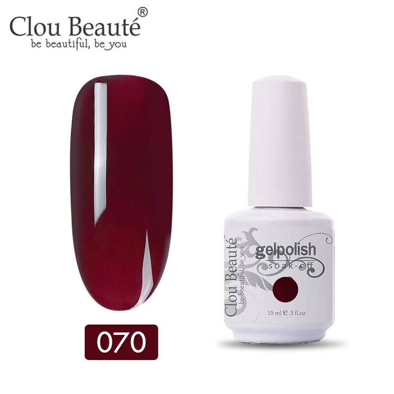 Гель-лак Clou Beaute Vernis, УФ-краска, сделай сам, лак для ногтей, гибридный, 15 мл, розовый, красный, фиолетовый цвета, УФ-яркий и блестящий Гель-лак - Цвет: 11070
