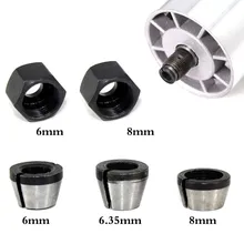 

5pcs/set Trimmer Collet Chuck Router Bit Engraving Trimming Machine 1/4" 6mm 8mm Carbon Steel Power Tools Accessories