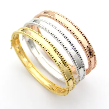

New arrival high quality Titanium steel Ball side bracelet Signature sign Classic design bangle Couples women's fashion jewelry