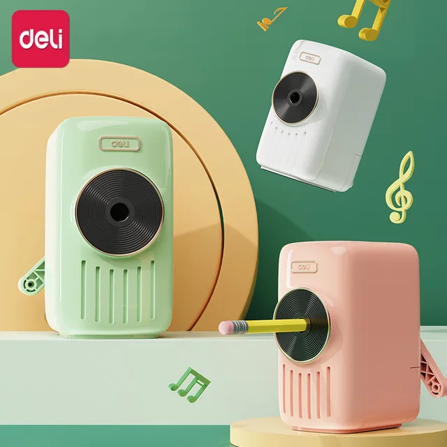 Deli Fashion Retro Hand-cranked Music Pencil Sharpener: The Perfect Companion for Students and Children