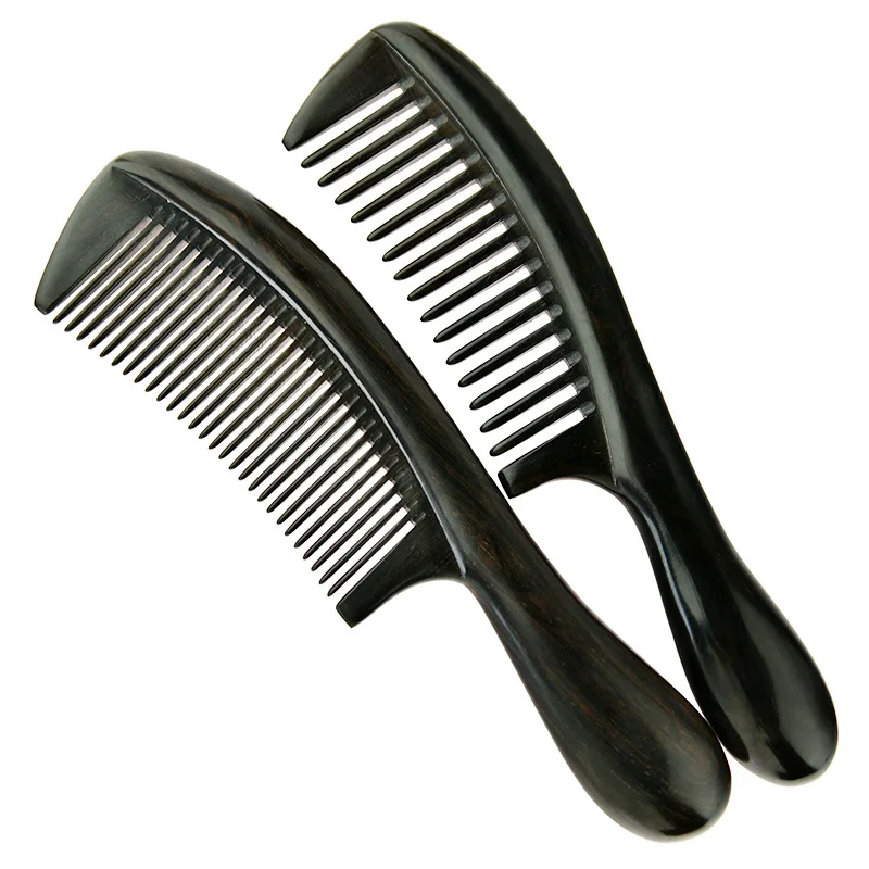 

Top Grade Wooden Comb Wholesale Ebony Comb Ebony Large Size Wide Tooth Straight Comb Customizable Logo Lettering Wholesale