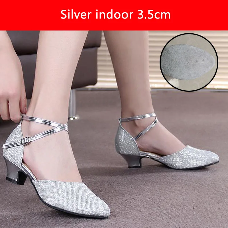 silvery style B 3.5 Новинка; обувь для латинских танцев; Женская Профессиональная обувь для латинских танцев; Танцевальная обувь для взрослых; Современная танцевальная обувь; Танцевальная обувь; женская обувь - Цвет: silvery style B 3.5