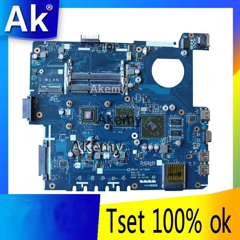 AK X53B материнская плата для ноутбука For Asus K53B X53BY X53BR K53BR K53BE тест оригинальная PBL60 LA
