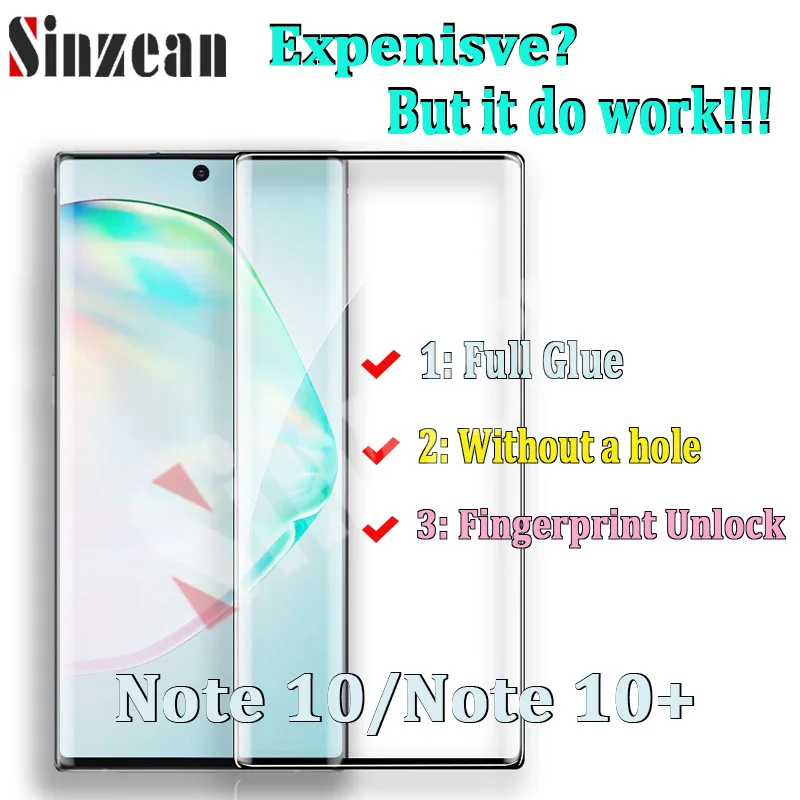 Изогнутое закаленное стекло для Samsung Note 10 pro 100 шт. ультра-полное клеевое Защитное
