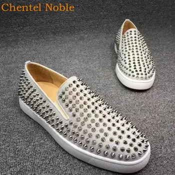 

Brand Chentel Noble Leather Rivet Men Slip-On Casual Shoes Party Shoes Men Outside Flats Sneakers Zapatos De Hombre Big Size