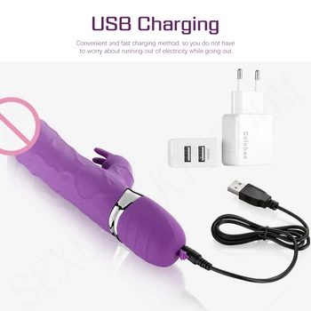 Realistic Dildo Vibrator Dual Motors AV Wand Rabbit Stick G-spot Clitoral Stimulator Female Masturbator Adult Sex Toys for Woman 3