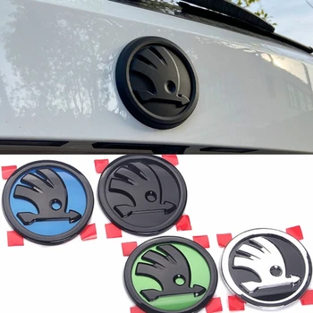 

80mm 90mm Car Head Front Rear Boot Tailgate ABS Sticker Emblem For Skoda Fabia 1 2 Octavia a7 RS Superb Rapid Yeti Karoq Vision