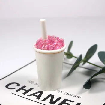 

10pcs 8ml cute lip gloss tube pink cap lovely milk tea cup cosmetics packaging