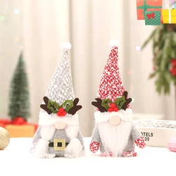 Poupée naine de noël sans visage, 1 pièce, décoration, Adorable, Rudolph, ornement de noël pour la maison, nouvel an 2022 