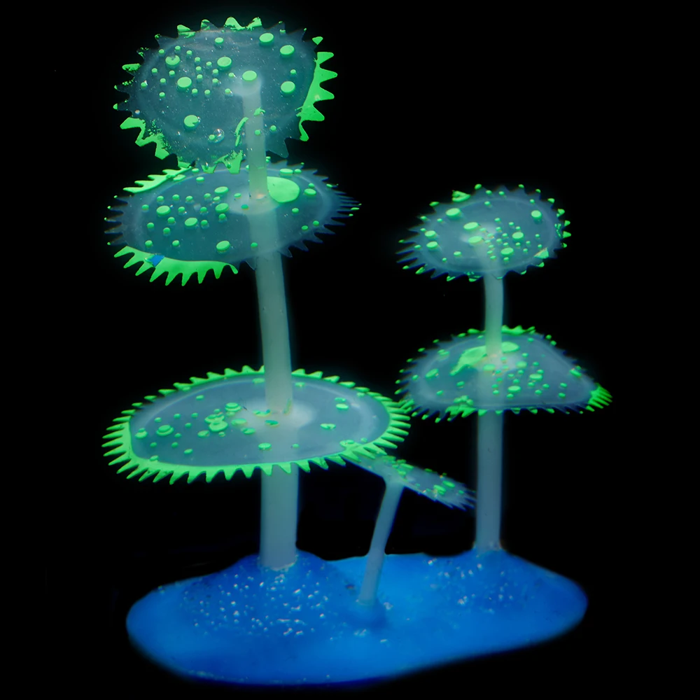 Аквариумный искусственный коралл Мягкий силикон поддельные растения подводный