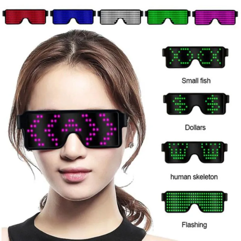 

New Quick Flash Led Party Glasses Usb Rechargeable Luminous Glasses For Christmas Party Bars Rave Concert light Toys