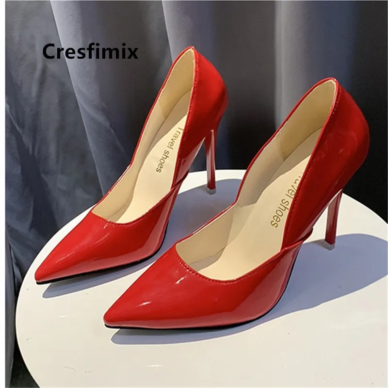 

Women Classic High Quality Red Pointed Toe High Heel Shoes Female Casual Beige High Heel Shoes Leather Shoes Zapatos Dama E9102