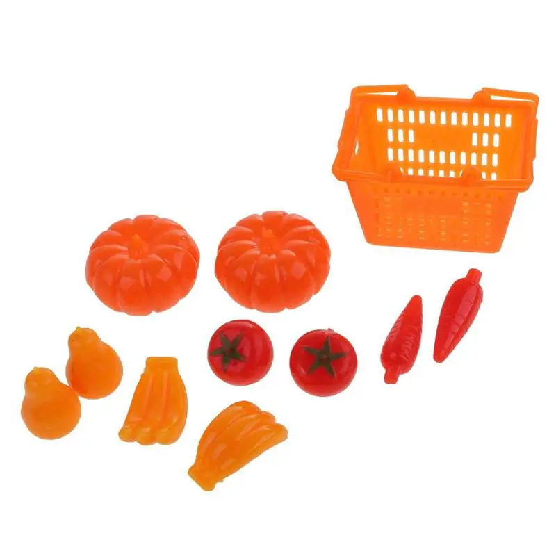 

11pcs Shopping Basket Fruit Vegetables Set For Barbie Dolls Accessories