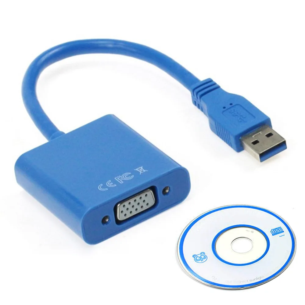 as the show USB 3,0 to VGA адаптер внешняя видеокарта мульти Дисплей конвертер для Win 7/8/10 настольных ПК Монитор Проектор HDTV - Цвет: as the show