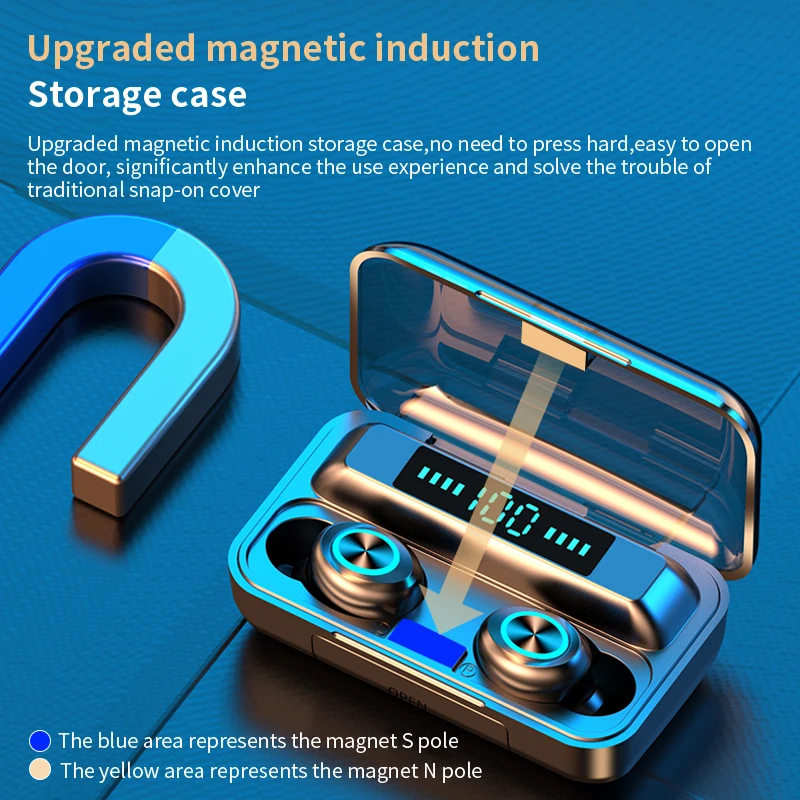 2000MAH Wireless Bluetooth Earphones Touch Control Wired Headphones with Microphone Hifi Earphone TWS Stereo Gaming Headset