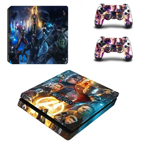 Мстители эндигра полное покрытие лицевые панели PS4 тонкая кожа Наклейка для playstation 4 консоль и контроллер PS4 тонкая кожа Наклейка - Цвет: P4SQB0346