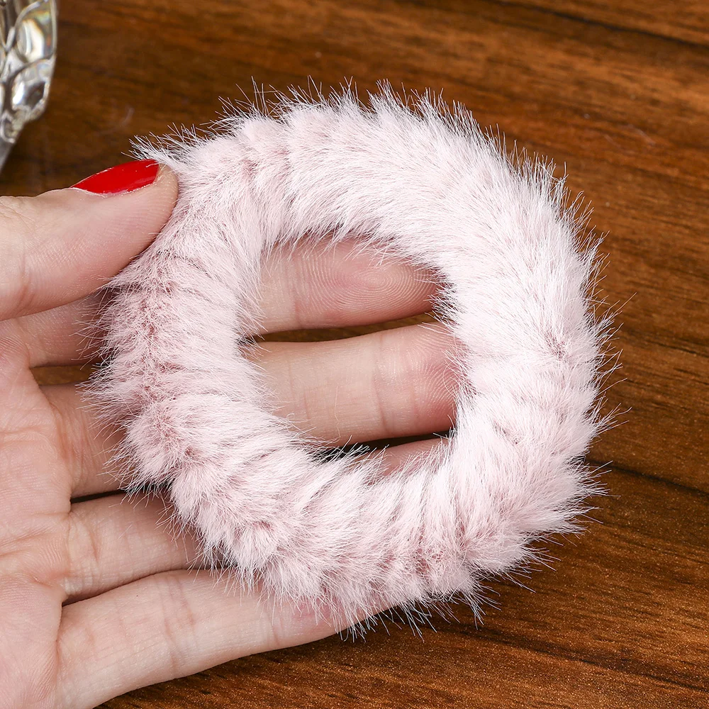 Light Pink Levao, 1 шт., эластичные милые повязки для волос, веревка для женщин, девочек, для детей, мохнатая резинка для волос, резинка для волос, конский хвост, аксессуары для волос - Цвет: Light Pink
