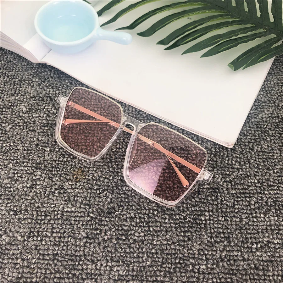 Vintage Sunglasses Women Brand Designer Oversized Sun Glasses Shades Large Black Lens Glasses UV Fashion Men Driving Eyewear NX