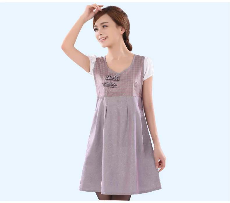 Ajiacn Подлинная рабочая одежда для беременных женщин против радиации Классический китайский стиль с защитой от ЭМП 50% Серебряное волокно