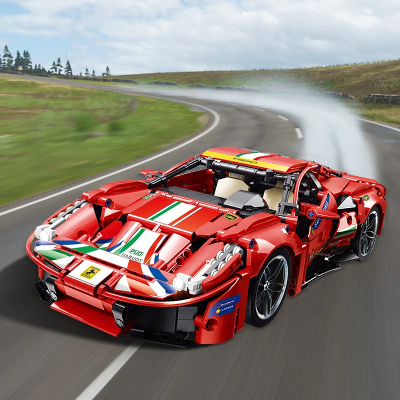 Высокотехнологичный спортивный гоночный автомобиль Ferrari 488 суперкар