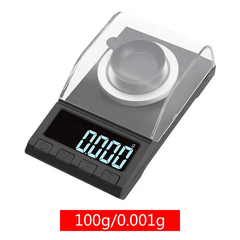 100g 0,001 г высокоточные электронные весы 10 г/20 г/50 г/100 г цифровые весы с точностью в миллиграммах ювелирные изделия алмазные весы Лабораторные Порошковые весы - Цвет: 100g