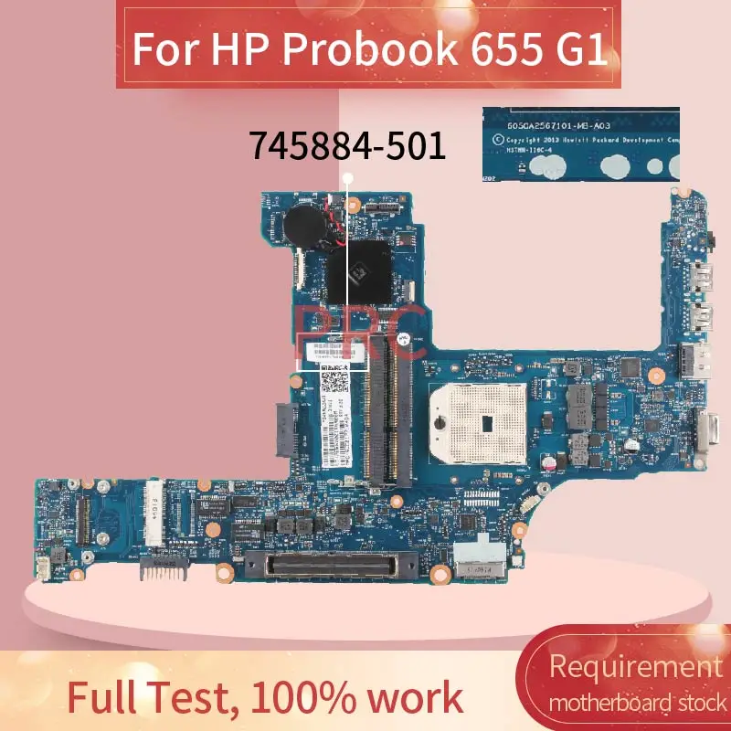 Placa-mãe para Computador Portátil 746018001 746018501 para hp Probook 645 655 g1 Fs1 Soquete Placa Principal Amd