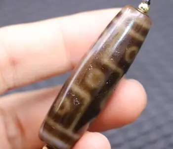 

unique Magic Tibetan Old oily Agate 9 eye Kingdom Totem dZi Bead