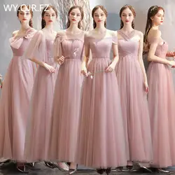 MNZ-825 # розовый голубое платье для подружки невесты с длинными на шнуровке оптовая продажа вечерние Выпускной рождественское платье для