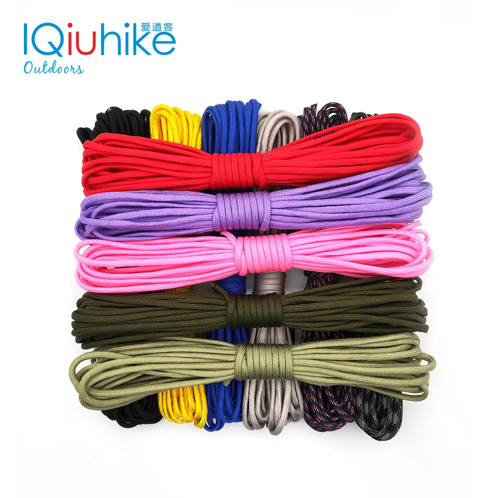 550 Paracord Parachute Cord Lanyard Tent Rope Guyline Mil Spec Type III 7 Strand 100FT For Hiking Camping 208 Colors