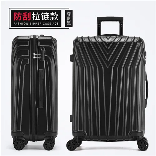 zipper style CHENGZHI чемодан на колесиках алюминиевая рама/молния 2" 22" 2" 26" 29 дюймов Ретро ABS чемодан на колесиках Спиннер колеса переноска ons дорожная сумка - Цвет: zipper style