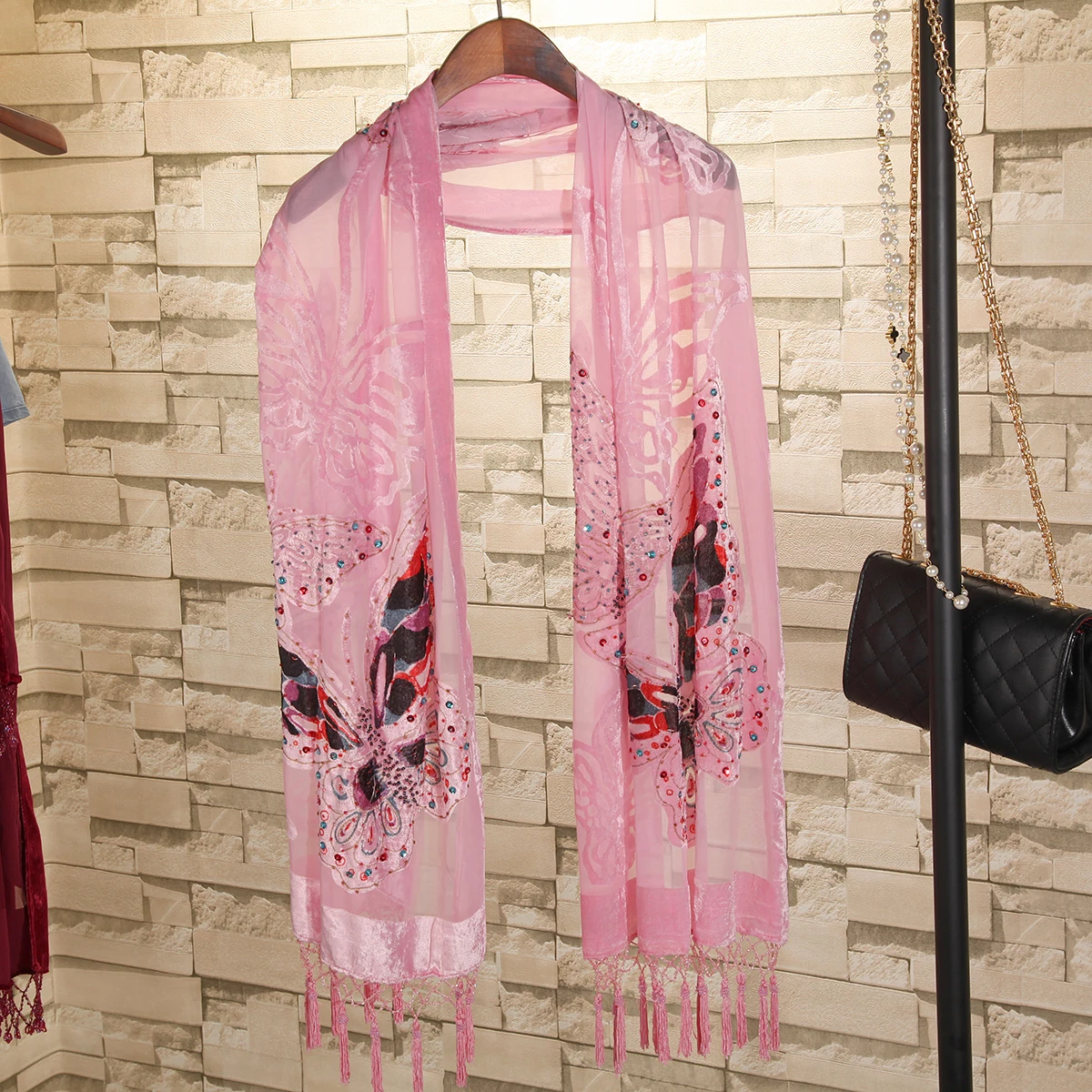 

Pink Winter Wool Blend Pashmina Wrap Ultra Reversible Long Cachecol Feminino Echarpes Scarf Spring Tassels Shawls Bufanda