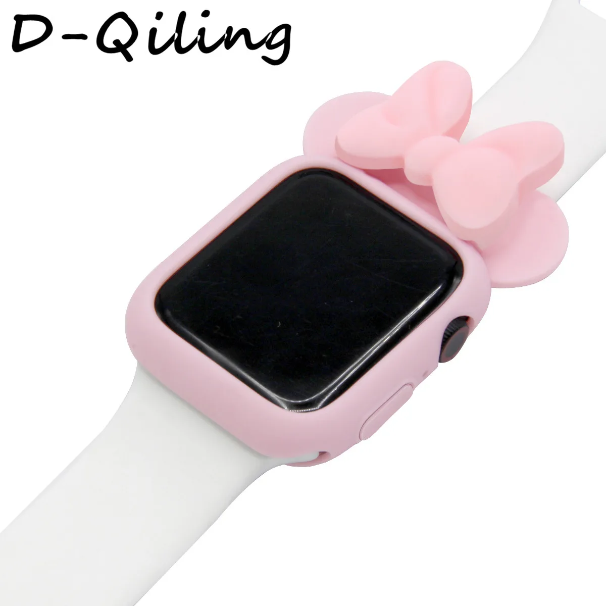Pink Pink Силиконовый чехол D-qilingдля Apple Watch band 38, 42, 40, 44 мм Iwatch Series543 2 1 Женский Мягкий ТПУ защитный чехол с изображением Микки Мауса - Цвет: Pink Pink