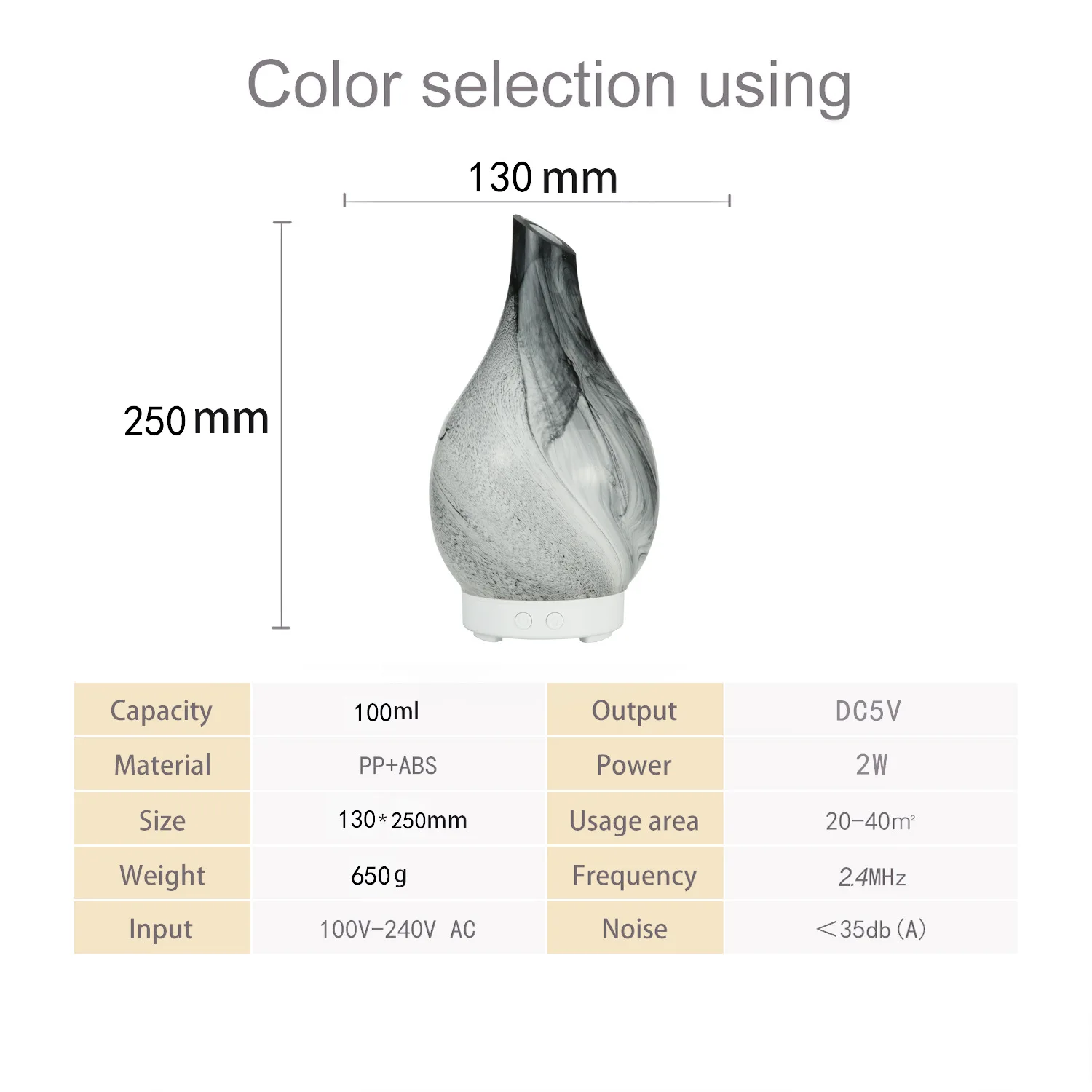 Vase Aroma Diffuser Glass Humidifier Wood Grain 100ml Colorful Fragrance Machine Cross Border Home Aroma Diffuser Maker