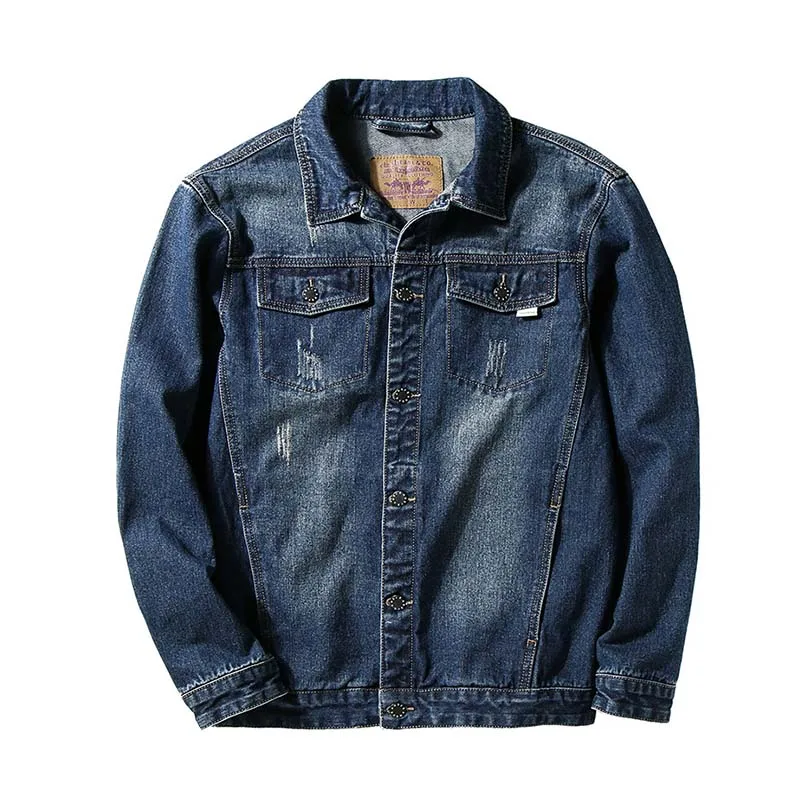 

Mcikkny Men's Baggy Denim Jackets Washed Loose Fit Straight Jeans Truckers Autumn Streetwear Coats For Men Plus Size M-7XL