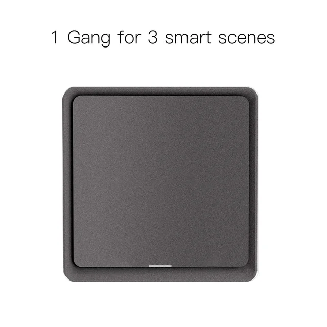 4 Gang Tuya ZigBee Wireless 12 Scene Switch Push Button Controller Battery Powered Automation Scenario for Tuya Devices 1 Gang Gray