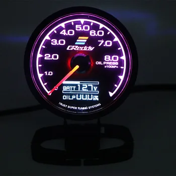 

GReddi Gauge Water Temp 7 Light Colors LCD Display With Voltage Meter Racing Gauge 62mm 2.5 Inch With Sensor car accessiores