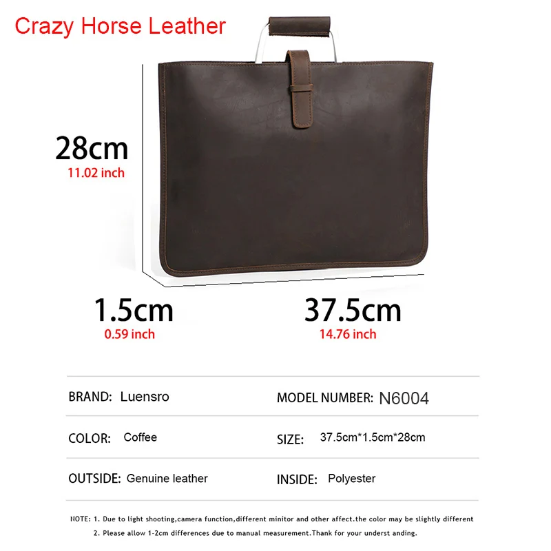 Портфель из натуральной кожи мужская сумка Crazy Horse кожаные портфели для ноутбуков A4 Держатель для файлов Ретро сумка-мессенджер мужская сумка